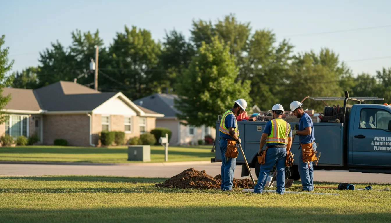 Residential water line and bathroom plumbing service in Pittsburg, TX